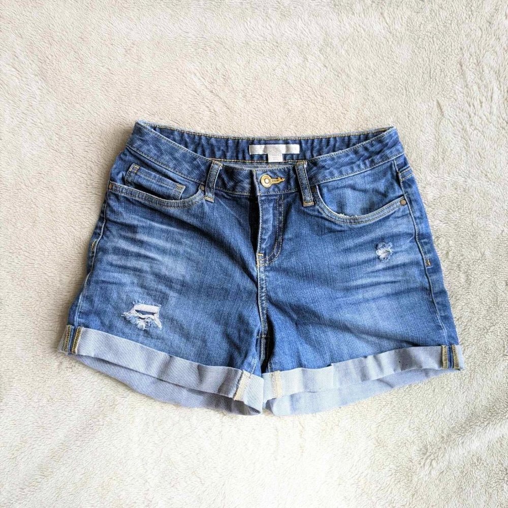 Boston Proper Distressed Cuffed Jean Shorts